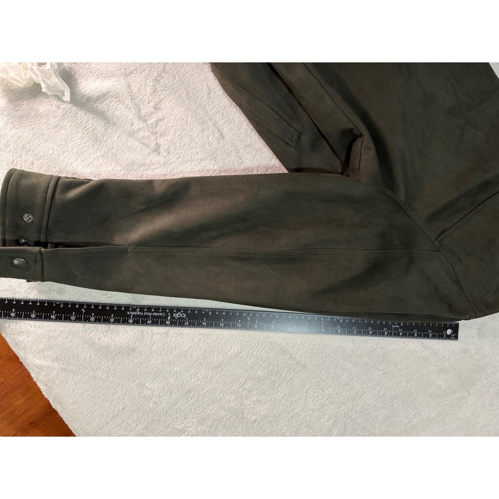 Banana Republic Mens XL Vegan Suede Trucker Jacket Olive Green Full Zip Utility - Picture 13 of 13